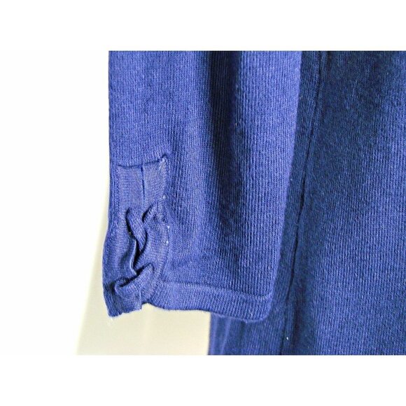 Lety & Me Womens Braided Cardigan Sweater Navy Blue Open Front 3/4 Sleeves Sz XS - Picture 6 of 11